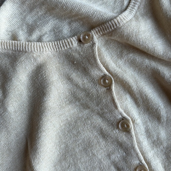 Jenni Kayne Finley Linen Blend Cream Cardigan, size XL - Picture 6 of 7